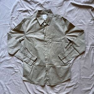 Calvin Klein Men's Taupe Button Down Shirt